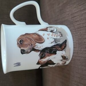 Roy Kirkham Dog Lovers Bassett Hound bone china mug, 1990s vintage cup